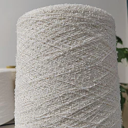 Пряжа Pecci Filati art Gazzosa, 74% хлопок, 26% ПА 1500м 100г молочный, мелкое букле