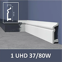 Плинтус напольный из дюрополимера Солид / Solid UHD 37/80 W Белый 80x24