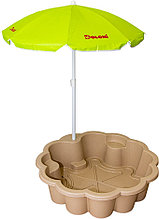 Детская песочница бассейн Doloni Цветок с зонтиком 01235/03eco Бежевый