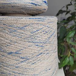 Микробукле Fil-3 art Etna 66% хлопок , 34% полиамид фибра 1520 м 100г секционного крашения крем/голубой