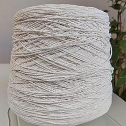 Пряжа Fashion Mill art Kiss 65% хлопок, 35% полиамид 250м 100г молоко/белый натуральный