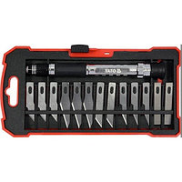 Нож с набором лезвий для точных работ, 14 предметов, сталь Т10, HRC 60, Al YATO