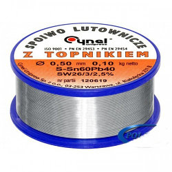 Припой для пайки Sn60Pb40, 2,0мм/100г CYNEL