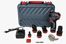 Дрель-шуруповерт бесщеточная ProfiPower BL-161C (4 насадки, 16 В, 40 Нм, 2 АКБ 2 А/ч, кейс) E0249, фото 2