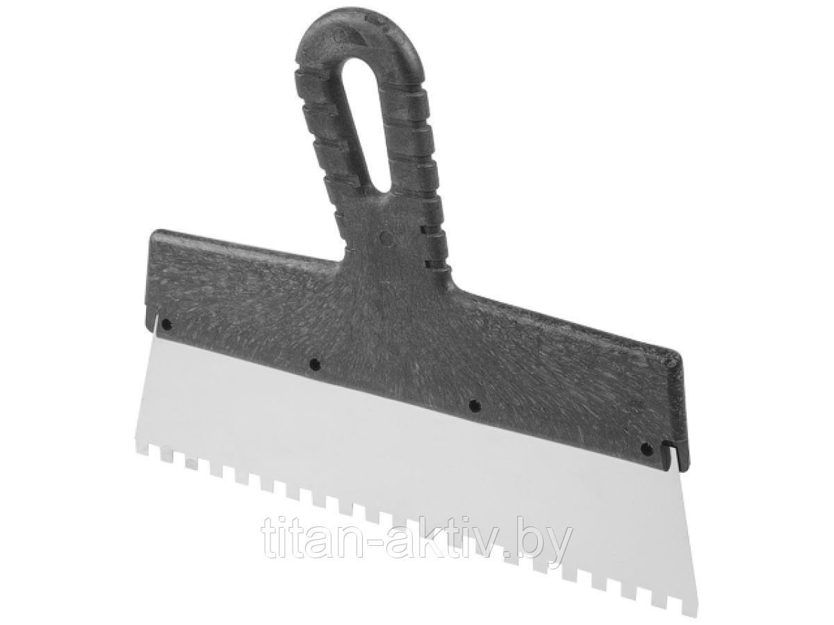 Шпатель фасад. зубчат. нерж. 250мм зуб 6х6 STARTUL MASTER (ST1004-2506) (для клея)