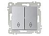 Выключатель проходной 2-клав. (скрытый, без рамки, винт. зажим) серебро, RITA, MUTLUSAN (10 A, 250 V, фото 2