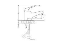Смеситель для умывальника (Lt) D35, серия KBL AV Engineering (Монолитный излив, длина 9,2 см, высота