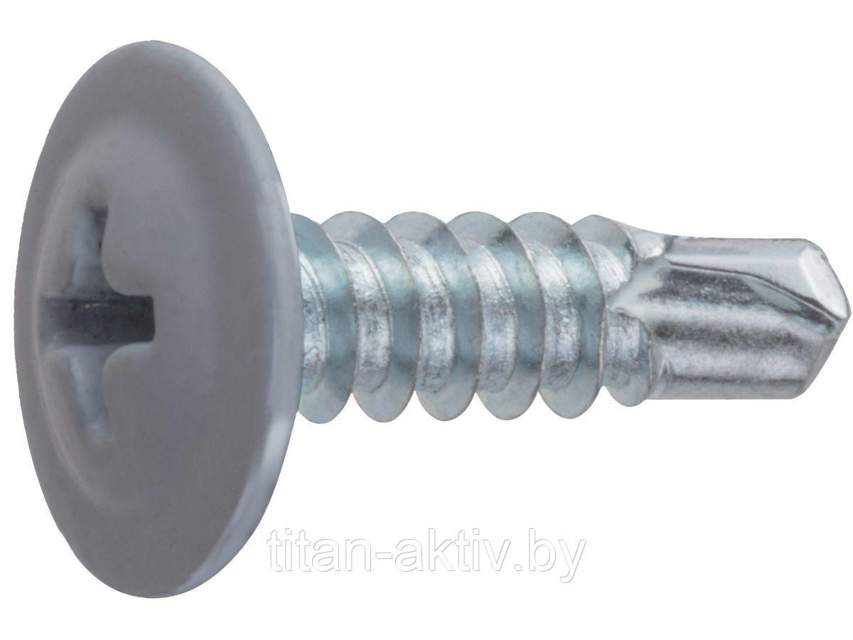 Саморез 4.2х19 мм с прессшайбой, цинк, со сверлом, RAL 7004 (1000 шт в карт. уп.) STARFIX ( цвет сиг