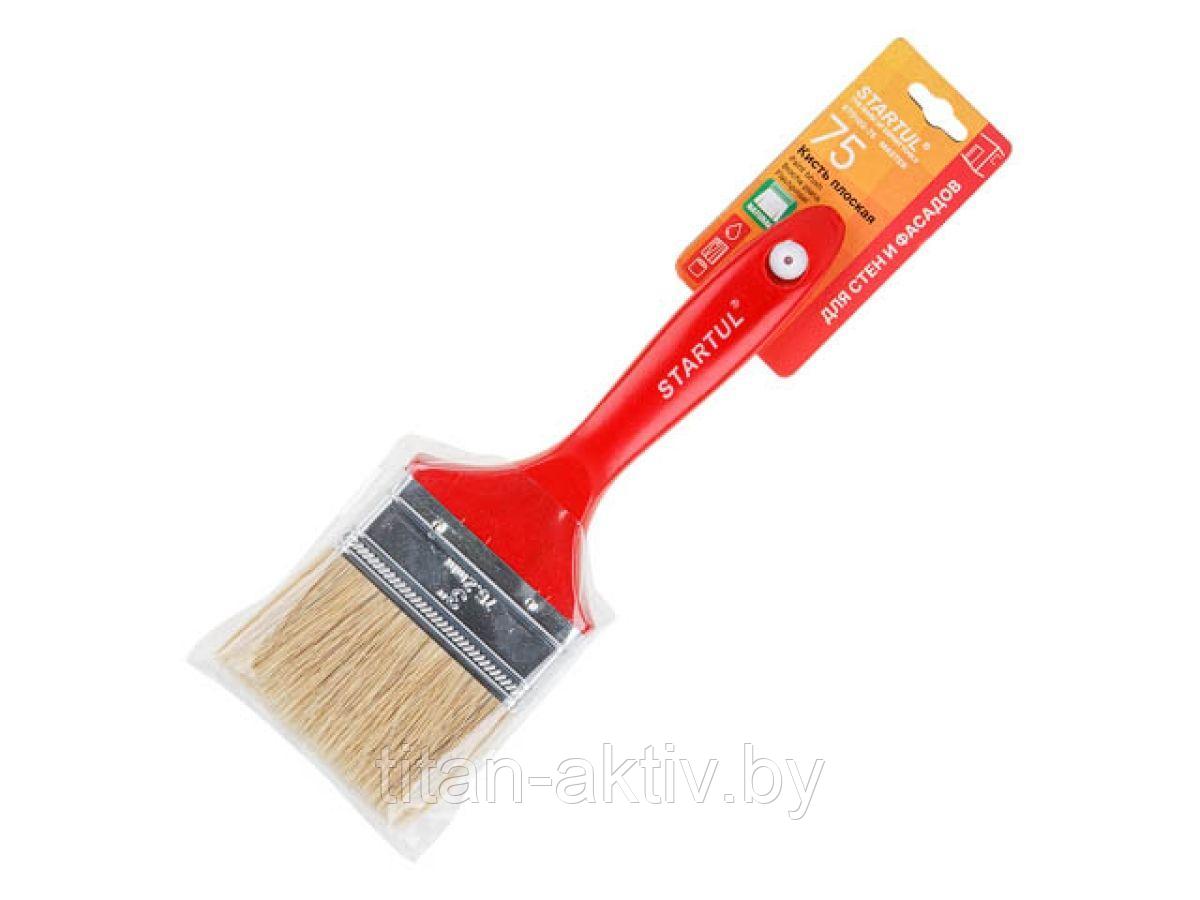 Кисть плоская 3"-75мм STARTUL MASTER (покраска стен и фасадов, флейцевая малярная, все типы ЛКМ)