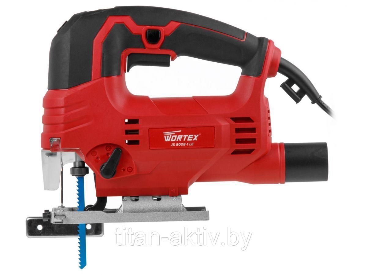 Лобзик электрический WORTEX JS 8008-1 LE в кор. 810 Вт, 0-2900 ход/мин, пропил до 80 мм. (Быстрозажи