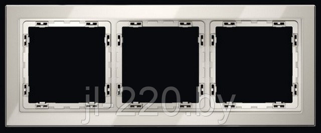 Рамка стеклянная VOLTUM S70 на 3 поста, кашемир, стекло