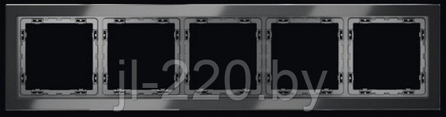 Рамка стеклянная VOLTUM S70 на 5 постов, графит, стекло