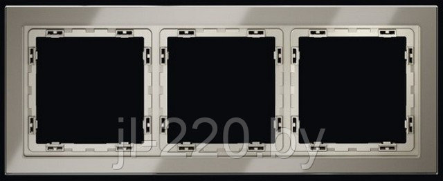 Рамка стеклянная VOLTUM S70 на 3 поста, шелк, стекло