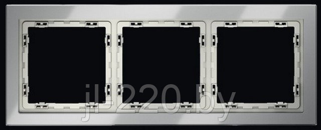 Рамка стеклянная VOLTUM S70 на 3 поста, сталь, стекло