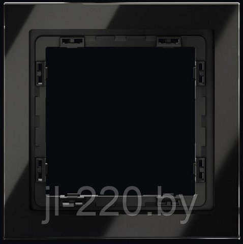 Рамка стеклянная VOLTUM S70 на 1 пост, черная, матовая, стекло