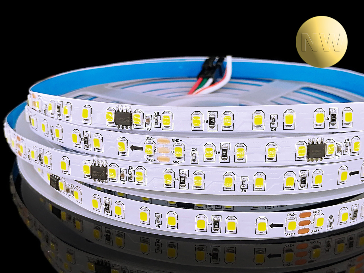 Светодиодная лента 2835, 120 Led, IP20, 24V, 12W, SPI-DW, 10 метров