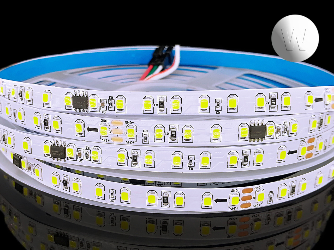 Светодиодная лента 2835, 120 Led, IP20, 24V, 12W, SPI-W, 10 метров