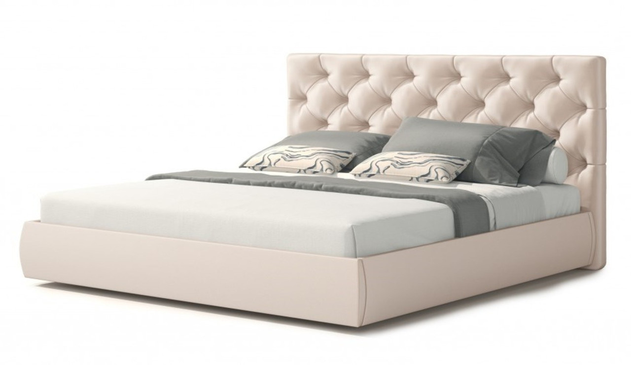 Мягкая кровать Бетти 160 Lecco/fog (подъемник)
