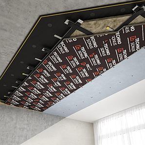 Каркасная звукоизоляция потолка "Премиум М1", толщина от 70мм