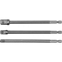Переходники для шуруповерта под головки 1/4", 3/8", 1/2" 150мм (3шт.) YATO
