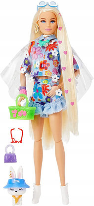 Кукла Barbie Экстра блондинка в джинсовом костюме  Mattel HDJ45, фото 2