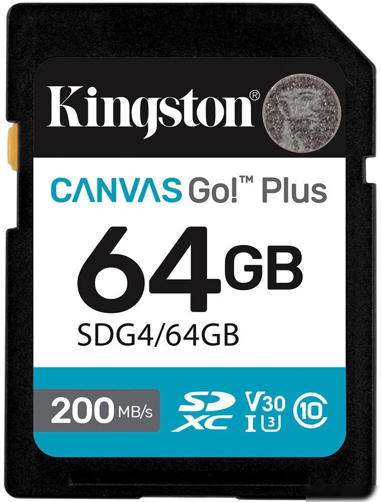 Карта памяти Kingston Canvas Go! Plus SDXC 64GB SDG4/64GB, фото 1