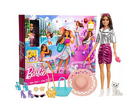 Адвент-календарь Barbie 2023 с куклой и 24 сюрпризами HKB09