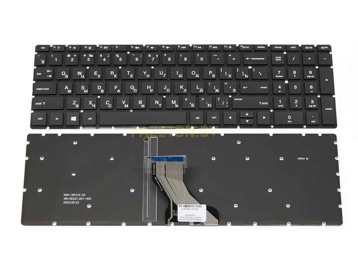 Клавиатура для ноутбука HP Envy 15-CN X360 15-CN X360 15-DR черная белая  подсветка