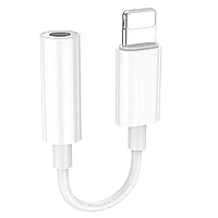 Адаптер Borofone BV21 Lightning на Jack 3.5 (поддержка микрофона) цвет: белый