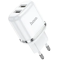 Сетевое зарядное устройство Hoco N4 (2USB: 5V 2.4A) цвет: белый