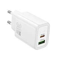 Сетевое зарядное устройство Hoco N63 (QC3.0 +PD30W Type-C) цвет: белый