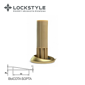 Дверной ограничитель магнитный, скрытый LOCKSTYLE модель STOPPINO Mod. 2 GOLD (матовое золото), 7 мм