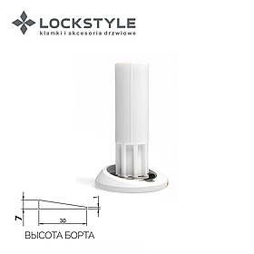 Дверной ограничитель магнитный, скрытый LOCKSTYLE модель STOPPINO Mod. 2 WHITE (белый),7 мм