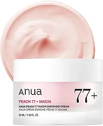 Интенсивный крем-пудинг для гладкой и сияющей кожи персик Anua Peach 77 Niacin Enriched Cream, 50 мл