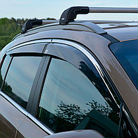 Ветровики для Skoda Kodiaq (2017-) хромированный молдинг 15мм. / Шкода Кодиак [BSKKD1723-W/S] (Stream)