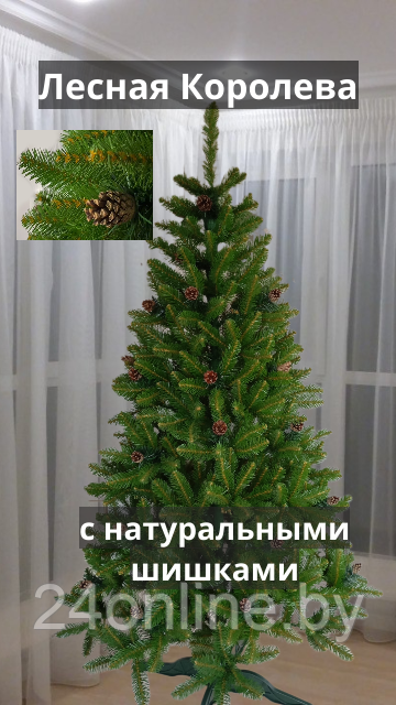 Елка искусственная Лесная Королева с шишками 2 м, 200 см