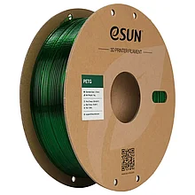 Катушка PETG-пластика ESUN 1.75 мм 1кг., полупрозрачная зелёная (PETG175G1/PETG175T-G1P1)