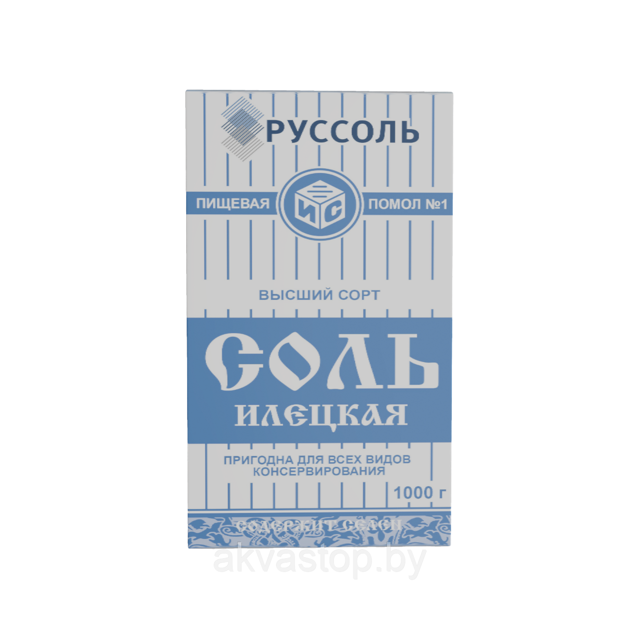Соль пищевая молотая, Сорт Высший, ГОСТ Р 51574-2018, помол №1. 1 кг.