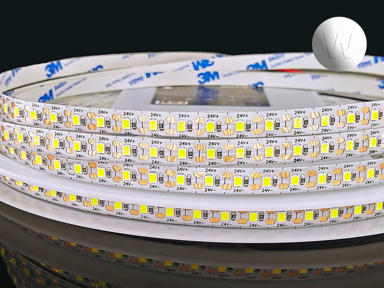 Светодиодная лента SMD 2835 120led 12W 24V IP33 длина 30 метров белый холодный