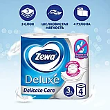Бумага туалетная Zewa Deluxe белая pure wite 4 шт, фото 3