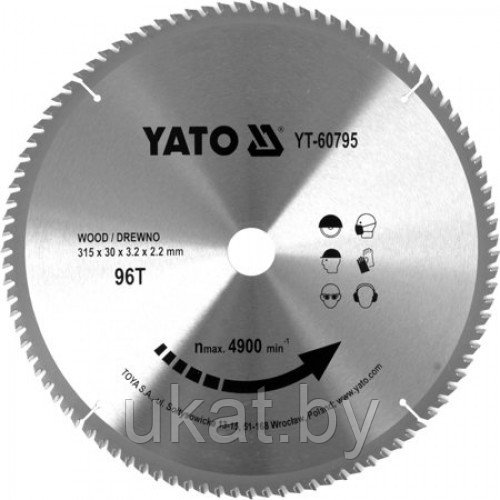 Диск пильный по дереву 315/30 96T с твердосплавными напайками YATO