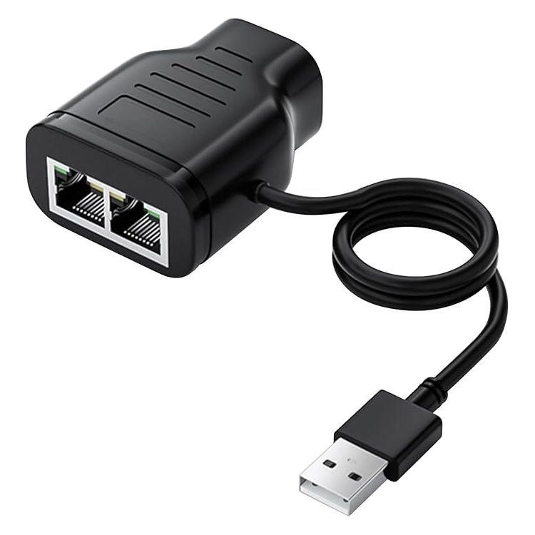 Cплиттер - разветвитель 1×2 RJ45 100 Мбит/с, активный, черный 559250