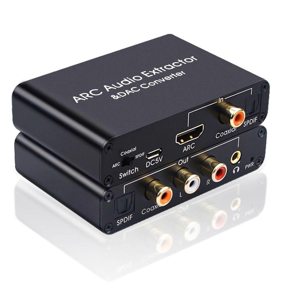 Адаптер - переходник HDMI (ARC) PRO - оптика (Toslink/SPDIF), RCA, jack 3.5mm (AUX), черный 559278