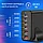 Настольное зарядное устройство - зарядная станция на 6 портов 200W USB-C / USB mod. 1006P200WB, быстрая, фото 2