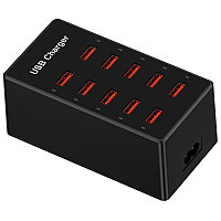 Зарядная станция на 10 USB портов mod. 1010P, 5V1-3.5A, ABS-пластик, черный 559242