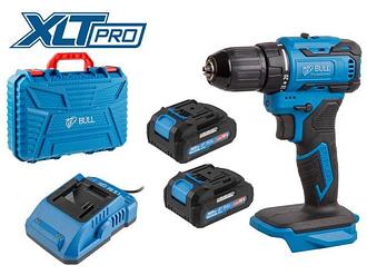 Аккумуляторный дрель-шуруповерт BULL SR 1804 в чем. XLTpro БЕСЩЕТ., Импульс., 18 В, 45 Н*м, 2х2 А*ч, з/у 2 А
