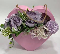 Коробка в виде сердца под цветы 25*22*10 см (19,5*10,5 см) Светло-розовый