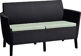 Диван садовый двухместный, коричневый Salemo 2 seater sofa brn+NW-Oat 008 STD