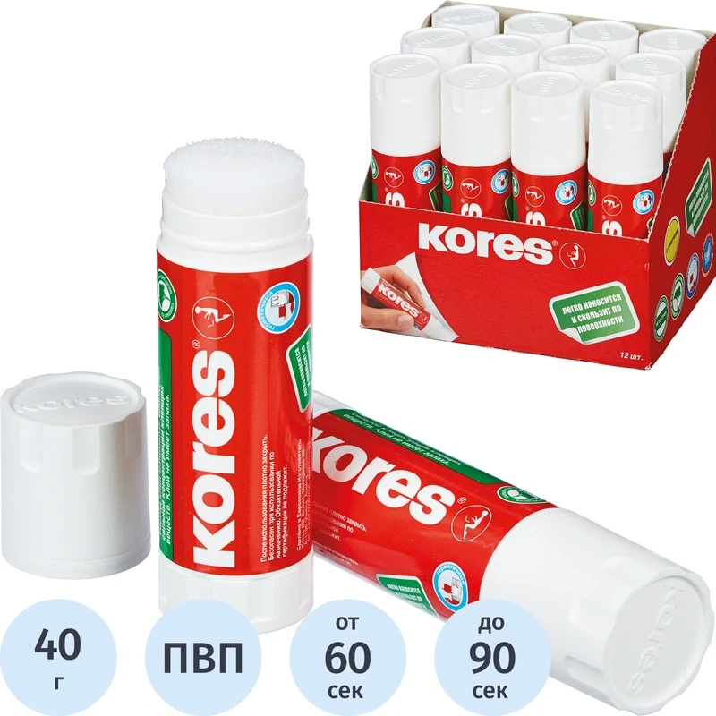 Клей-карандаш "Kores", 40гр.