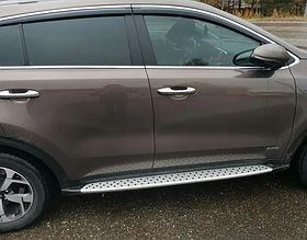 Пороги, подножки, ступени Kia Sportage 2016-2020 (копия оригинала - OEM Style)